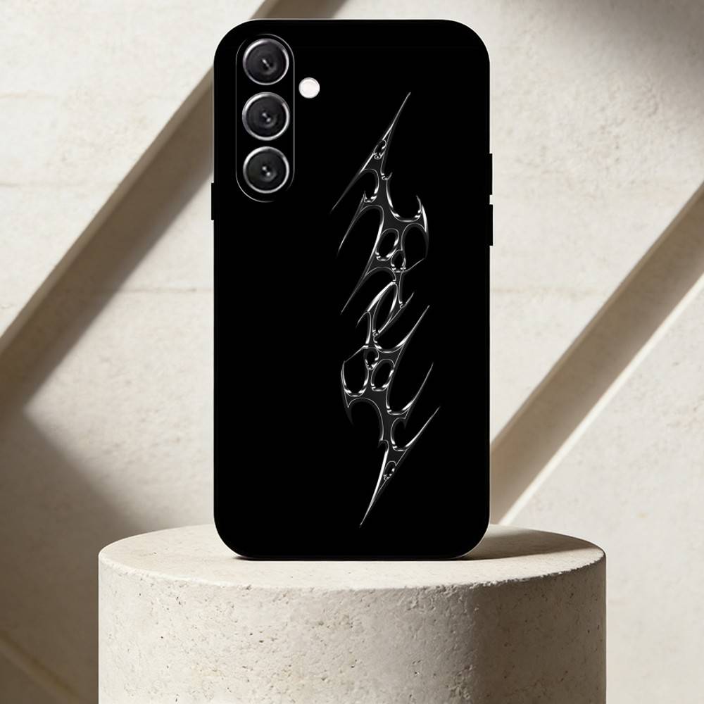Y-Y2K electroplating Gothic Phone Case For Samsung Galaxy A91,80,73,72 ,71,53,52,32 ,31,22,21s,20,Soft Black Case Samsung a31