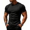 Men Breathable Quick Dry Elastic Solid Sports Fitness Casual Short Sleeve T Shirt