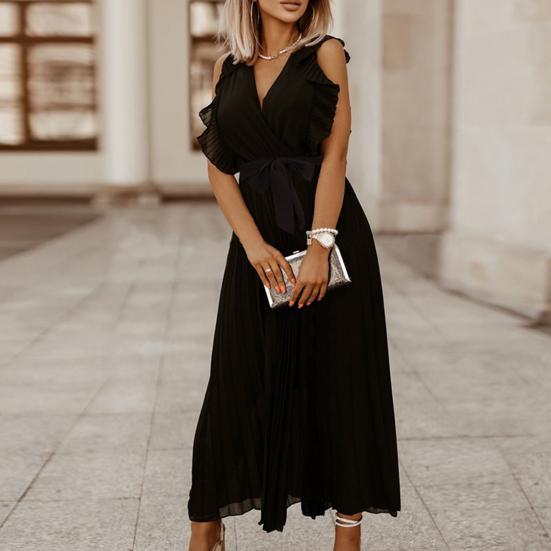 Lady Petticoats Übergröße Damen Kleid Einfarbig Schnürung Sommer Sexy Großer Saum Langes Kleid für Bankett