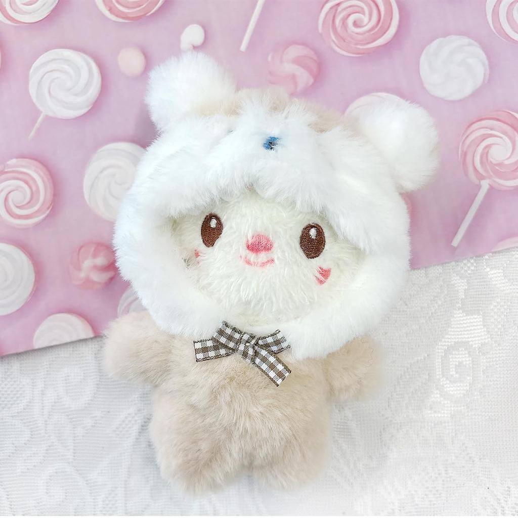 Beige, fluffy cotton doll clothes for 10cm plush toys, g.trigger, suitable for Oshi-Nui (push-stitching).