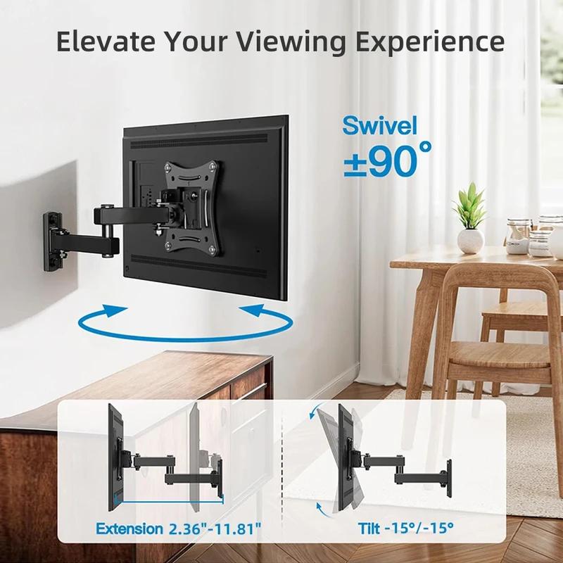 Verstellbare TV-Wandhalterung für 10-32 Zoll Fernseher, VESA 100×100, Unterstützt bis zu 10 kg, für den Heimgebrauch
