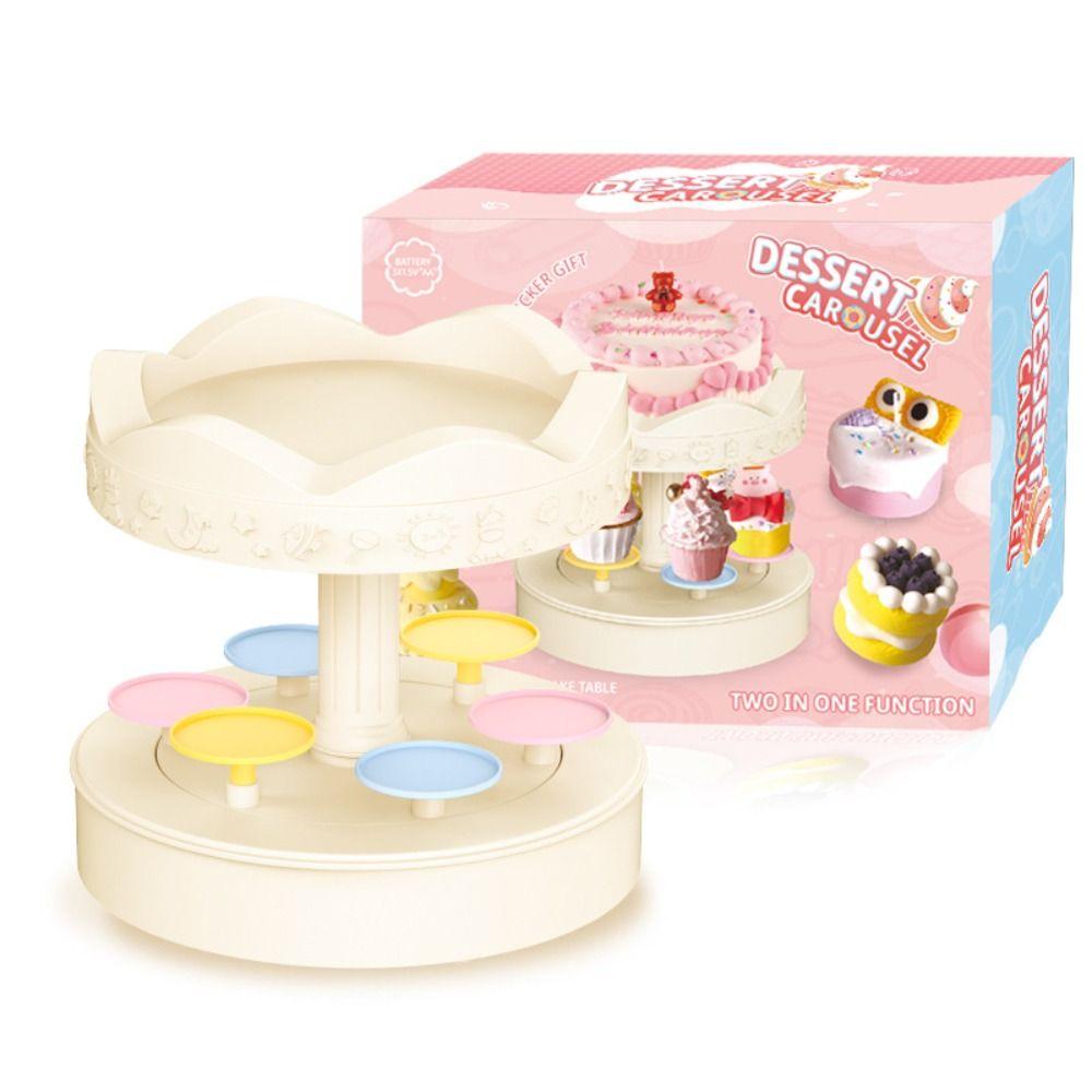 Carousel Cupcakes Holder Macarons Revolving Plates Creative Swing Tray  Birthday Party Decoration