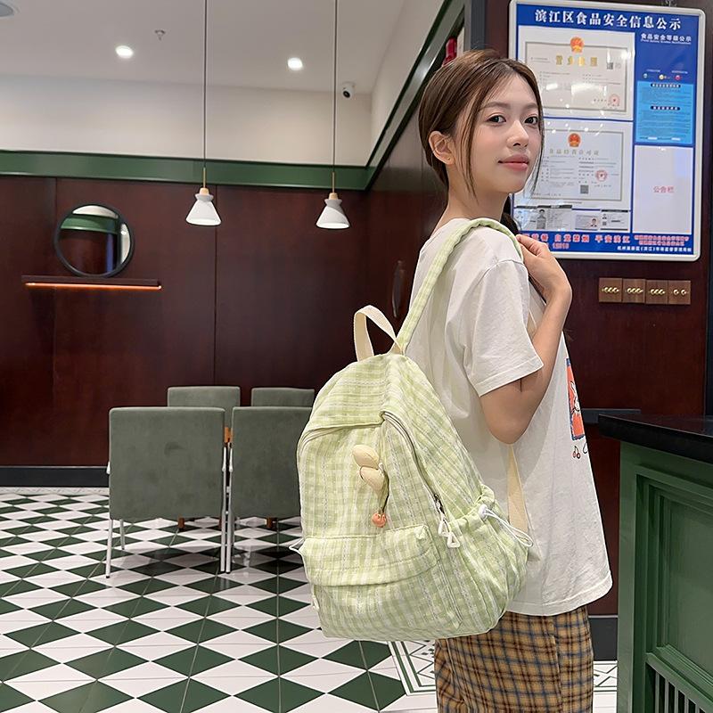 Checkered Backpacks Women Backpack Travel Backpack Cute Backpack Cartoon Backpacks Back To School Bag Class Bag for Girl Mochila