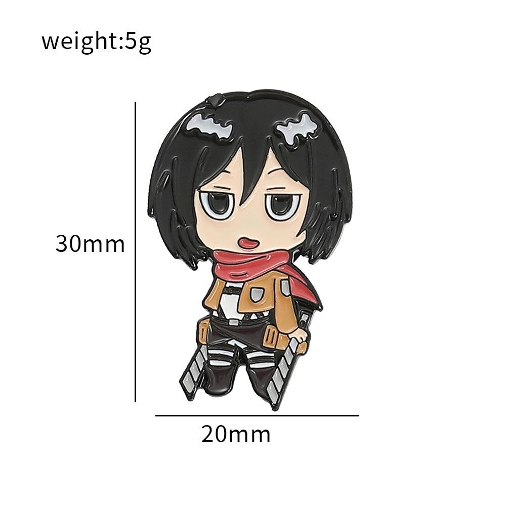 1 Set Metal Cartoon Character Avatar Attacks Giant Anime Peripheral Creative Versatile Accessories Brooch Gift Anime Cartoon Toy