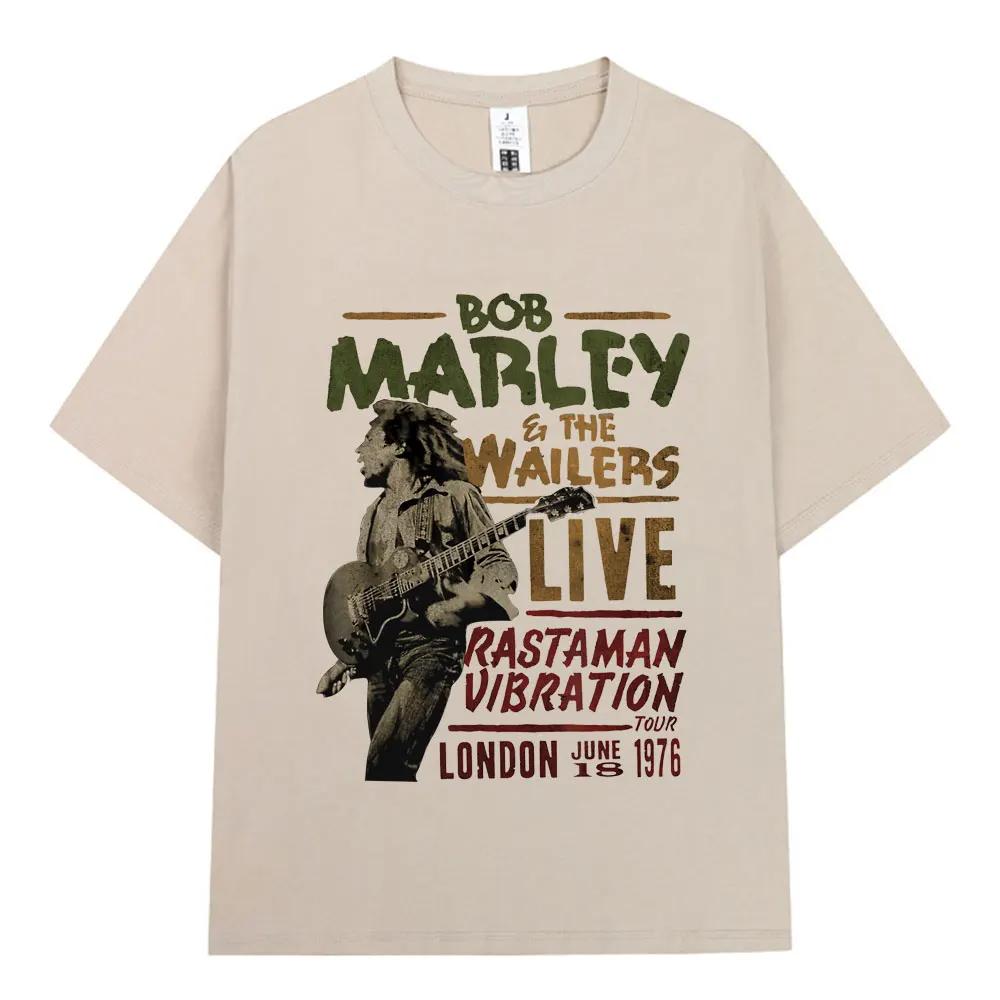 2025 New Reggae Bob Marley Bob Marley WailersT T-shirt Men's Fashion Vintage T-shirt 100% Cotton Oversized Short Sleeve T-shirt