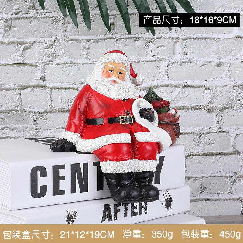 

Креативное рождественское украшение Светящееся украшение Санта-Клауса Изделия из смолы Снеговик Кукла Праздничное украшение для дома