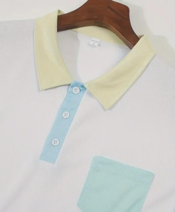 2024 Herren Sommer Poloshirt mit Kontrasttasche - Modischer Kurzarm-Style