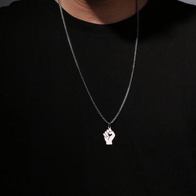 Neutral Titanium Steel Fist Pendant Necklace, Street Dance Accessories, Hip-hop Men's And Women's Accessories, Personalized Internet Sweater