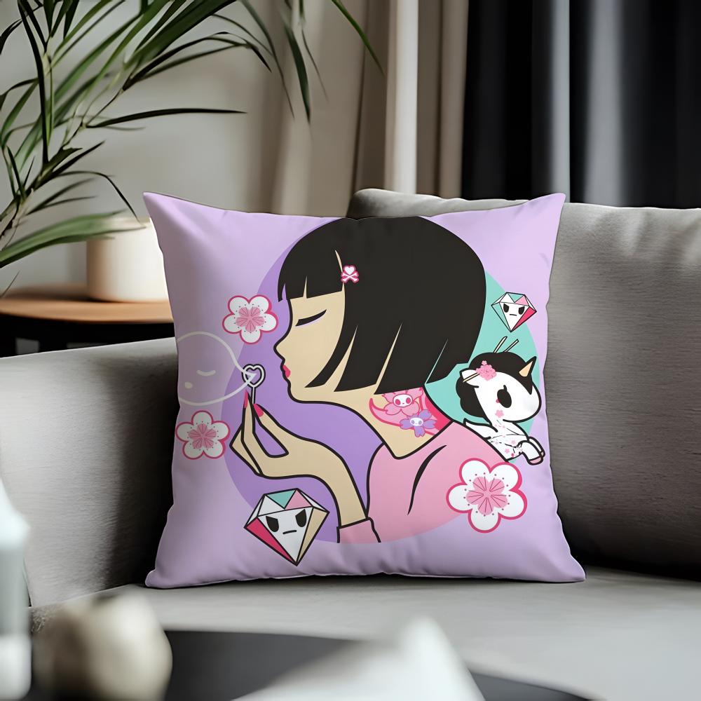 Viral Ttokidokiead Cushion Cover Antidustmite Pillowcase Invisible Zipper Silky Short Plush Sofa Cushion Cover