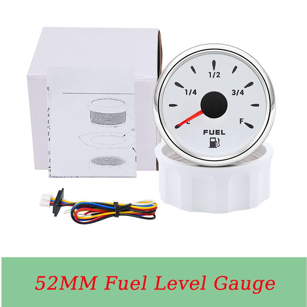 Universal Gasoline Fuel Meter for Car 12v 52MM Gauge Indicator 0-190ohm Stainless Steel Fuel Level Sensor with 7colors Backlight