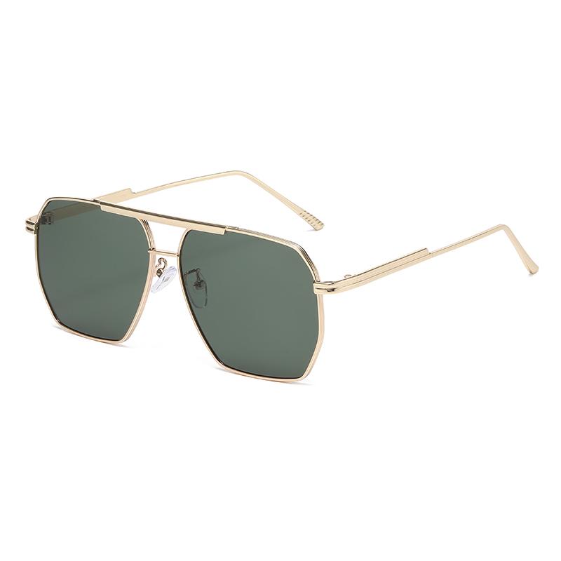 Fashionable Metal Glasses - New Double-bar Pilot Retro Sunglasses With Large Frames And Unique Style 2501