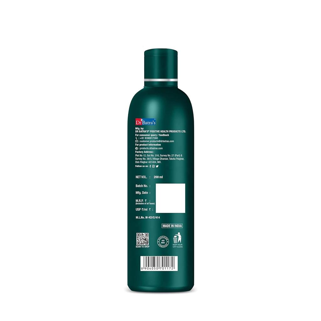 Dr Batra's Hair Fall Control Oil 200ml Pack of 1 for Healthier Scalp, Nourishment, Lightweight & Deep Cleansing