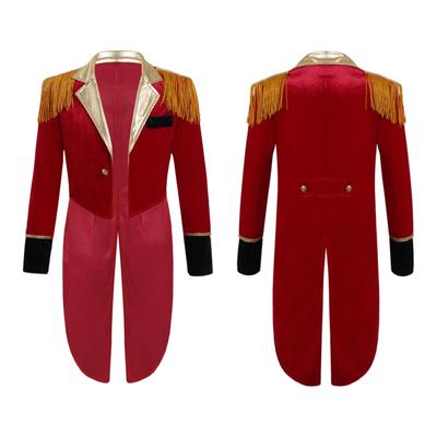 Kinder Jungen Zirkus Zirkusdirektor Kostüm Langarm Jacke Mantel Halloween Karneval Prinz Cosplay Festival Rave Outfit