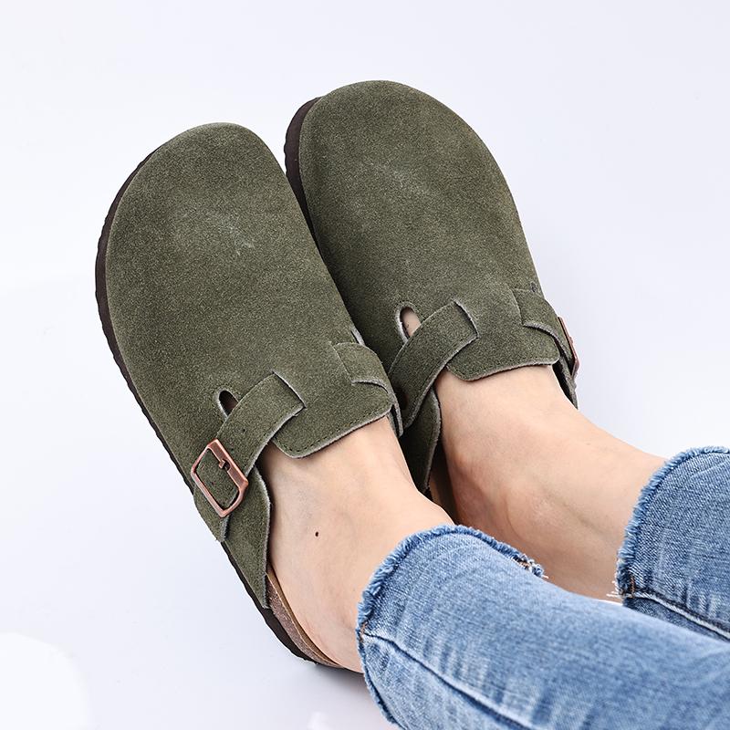 Fashion Kidmi Women Platform Suede Clogs Slippers New Men Clogs Slippers Outdoor Cushioned Beach Slippers Vacation Cork Clogs Slippers
