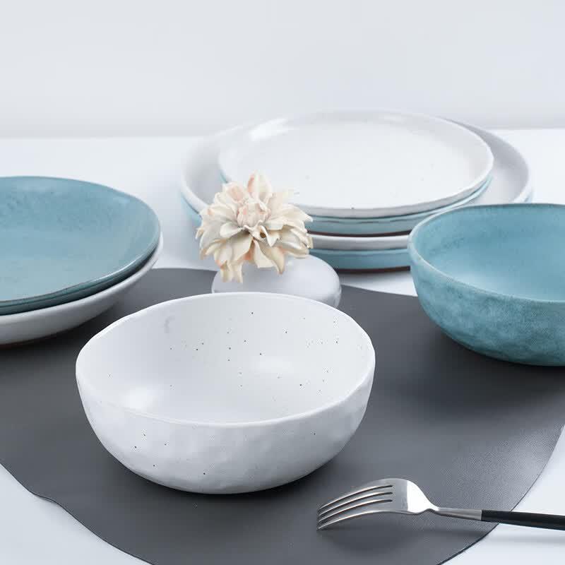 Japanese Style Enamel Noodle Bowl Set