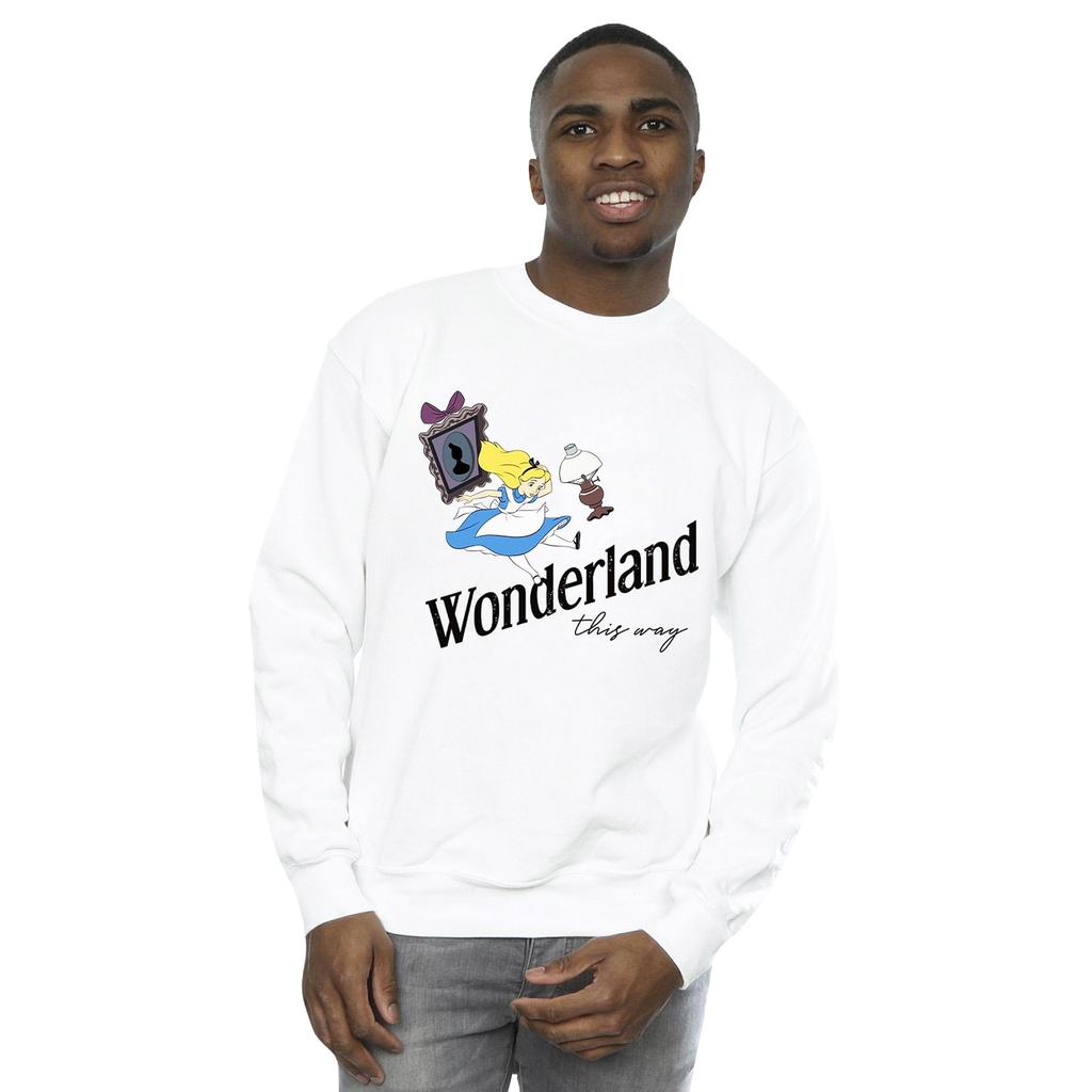 Disney Mens Alice In Wonderland This Way Sweatshirt