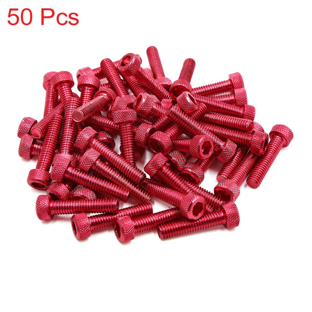 20/30/50pcs M5/M6x30mm Bolts Screws Aluminum Alloy Universal Motorcycle Car Hexagon Socket Fastener Bolts Screws