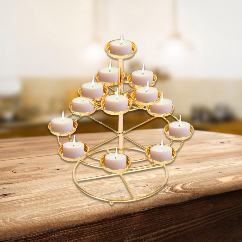62KD 1PC 3 Layer 14 Lamp Home Table Centerpieces Butter Lamp Desk Ornament Holder