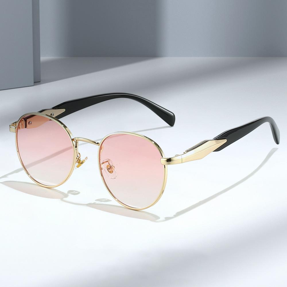 Vintage Oval Sunglasses Retro Metal Frame Unisex Multi Color Eyewear Trendy Street Fashion for Women Men