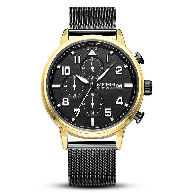 Watch Men S Multifunctional Chronograph Waterproof Steel Belt Sports Quartz Watch 2157