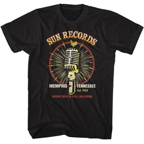 Sun Records Microphone Burst Black Adult T-Shirt Unisex T-Shirt S