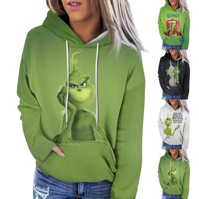 Modisches, lässiges Sweatshirt mit langen Ärmeln und Weihnachtsdruck für Damen