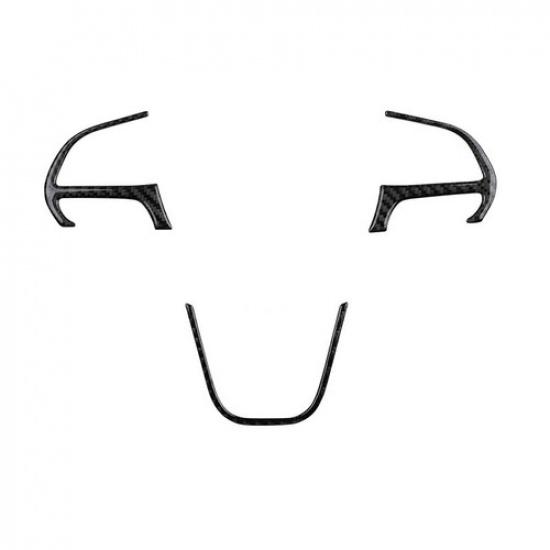 5x Carbon Fiber Steering Wheel Cover Trim for Dodge Challenger Charger 2015-