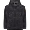 Stone Island Casual Pullover Solid Color Hooded Long Sleeve Sweatshirt Men sweatshirt Black 791511611-V0062