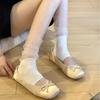 Summer Thin Mesh Polka Dot Stacking Socks Cover Women'S Slightly Transparent Pure Half Palm Tube Socks Lace Splicing Stepping Leg Cover