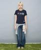 Ssobi 4Our Eye Semi-Crop Short Sleeve T-Shirt [Navy]