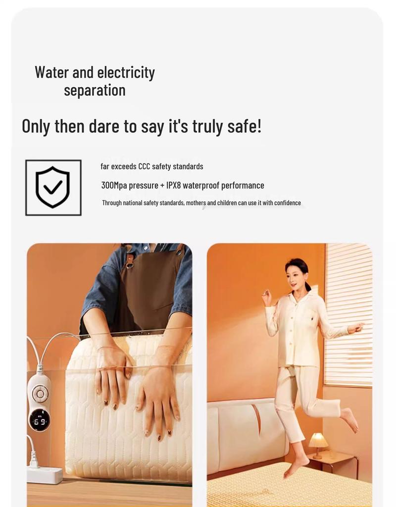 2025 Water-Heated Dual Control Electric Blanket Mat for Home