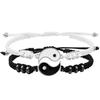 Fashionable Black and White Tai Chi Bagua Couple Braided Two-piece Bracelet Set