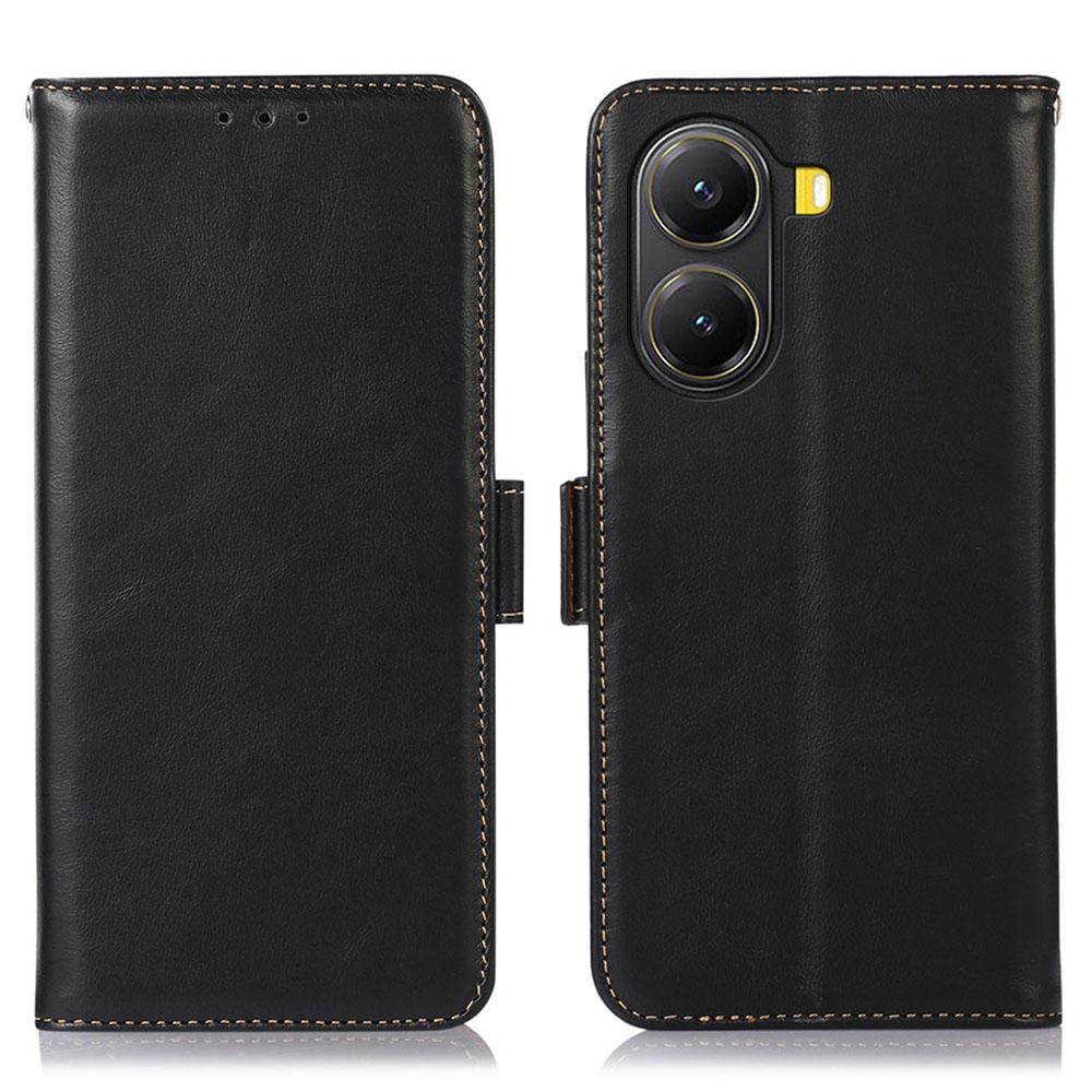 For Xiaomi Poco X7 Pro 5G Case RFID Blocking Genuine Cow Leather Wallet Phone Cover