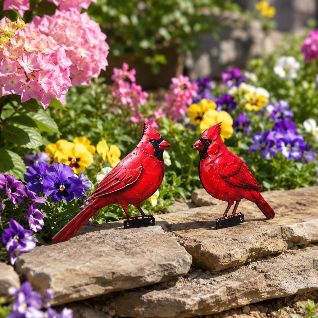 Garten Vogeldekorationen für den Außenbereich 5er-Pack - 2D-Ornamente für Hof, Terrasse, Innenhof