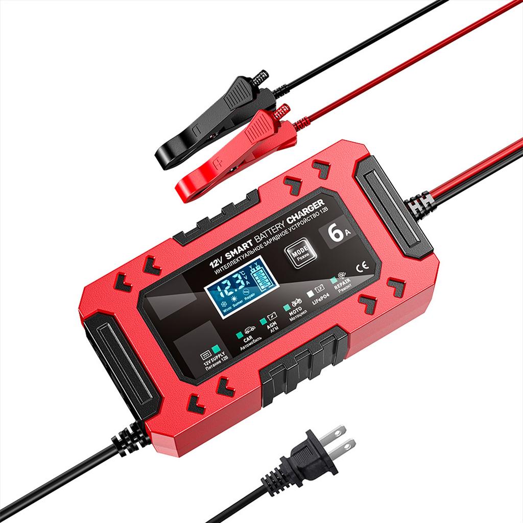 Automatisches Erhaltungsladegerät, 12V 6A Intelligentes Batteriewartungsgerät Desulfator mit Temperaturkompensation für