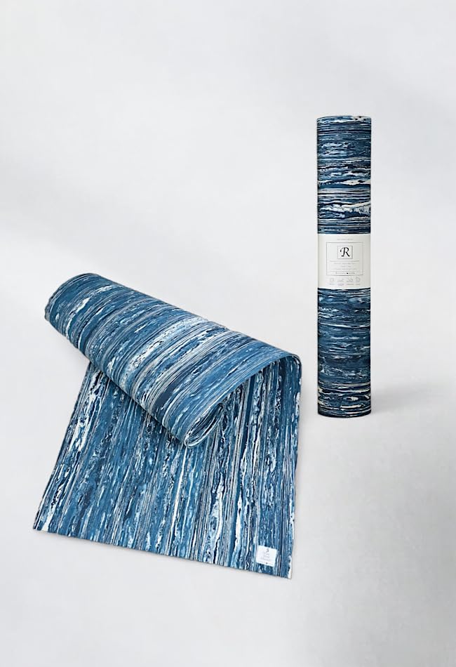 

Style Boat Market Recovery Yoga 5mm for and Fitness Exercise Mat, Thick, Navy, Pilates, Training,