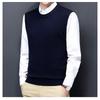 Men S Winter Sleeveless Knit Vest Middle Aged Solid Sweater