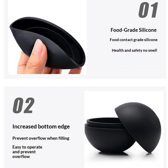 Silicone Sphere Ice Mold with Lid Food-Grade Ice Ball Tray for Whiskey Cocktails Easy-Release Leak-Proof Ice Cube Maker for Freezer