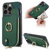 Zipper Vertical Cards Slot Ring Holder Wallet Case For iPhone 15 Pro Max 14 Plus 13 12 11 XS X XR 7 8 SE 2026 Cover Purse Cover