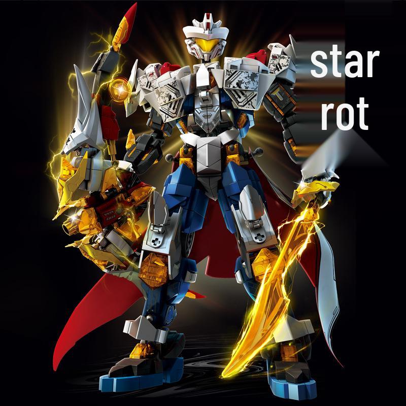 Le Yi Starburst Building Blocks: Hou Yi, Black Sun Wukong, Liu Er Mihou, Bai Qi Mecha Assembly Toy Set.