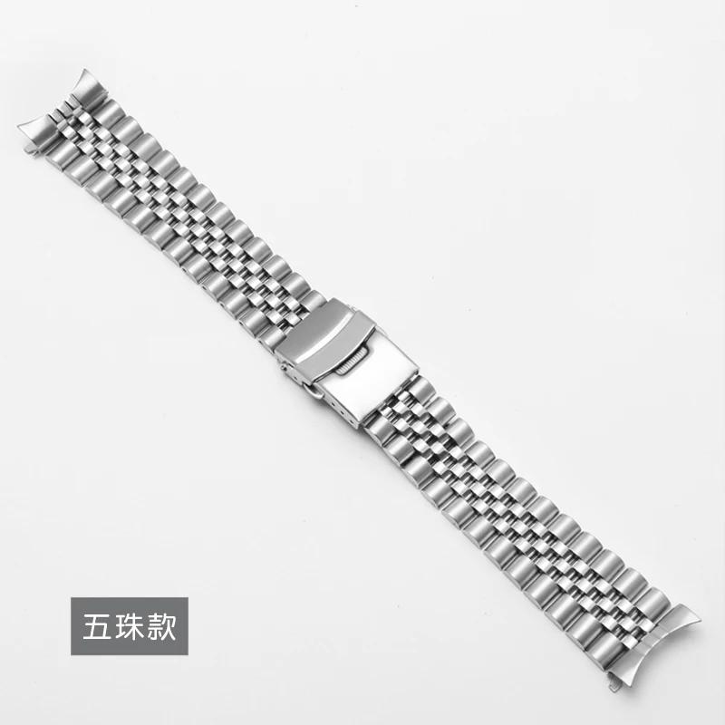 

Ремінець для годинника з нержавіючої сталі, сумісний для Seiko No. 5 Зелений Водяний Привид SRPD63K1 skx007 009 SRPD63 дугоподібний браслет для годинника 22mm