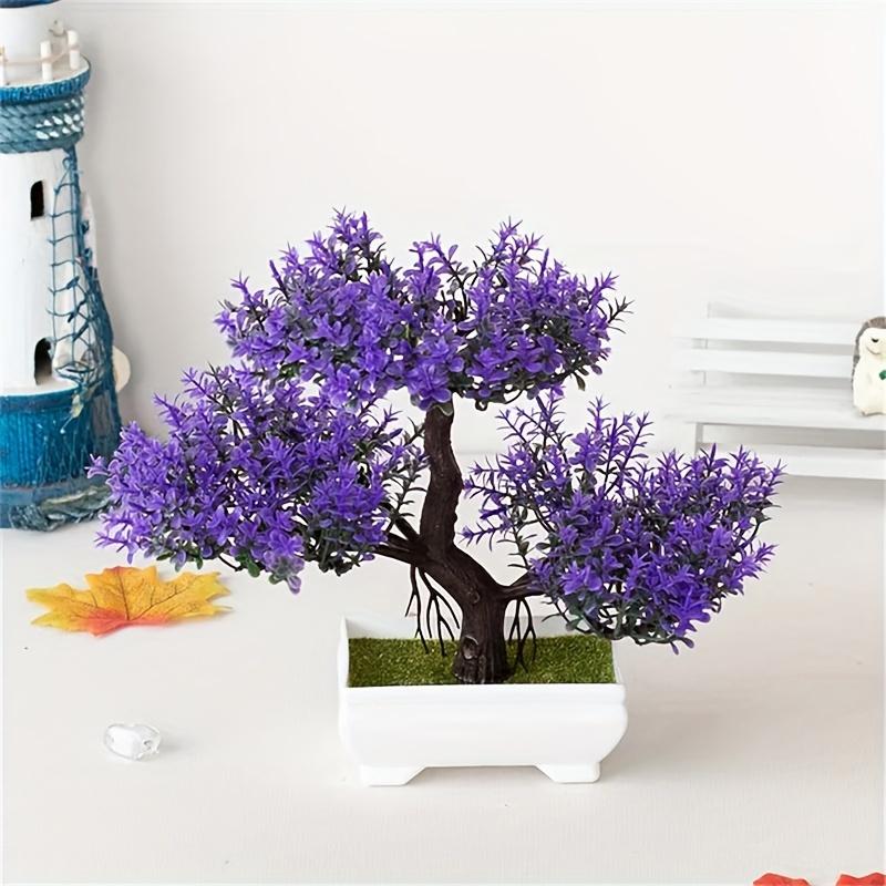 Artificial Plastic Plants Bonsai Small Tree Pot Potted Flower Garden Fake Plant Arrangement Ornaments Room Home Table Decoration