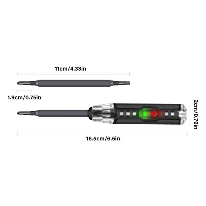 2 in 1 Voltage Tester Current Detector Screwdriver High Torque Magnetic Bit Nonslip Handle for Home and Professional Use