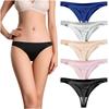 TUOTISI Seamless Solid Set Women's T-Back Panties, Shiny, Cool, Sexy, Seamless, Low-Rise, Non-See-Through, Color, 5-Piece (Size L)