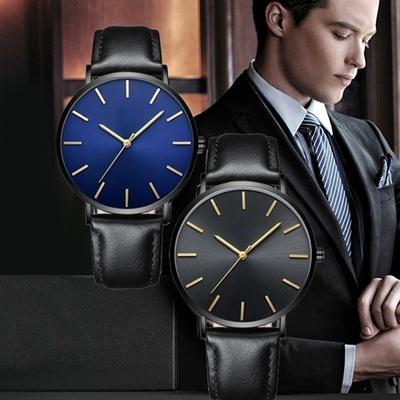 Ultra Thin Waterproof Mens Watches Luxury Genuine Leather Casual Quartz Business Wrist Watch Gifts