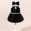 Pet Spring Lace Dress Pet Checkered Autumn Bow Teddy Cat Clothing Dog Dresses for Small Dogs Puppy Clothes