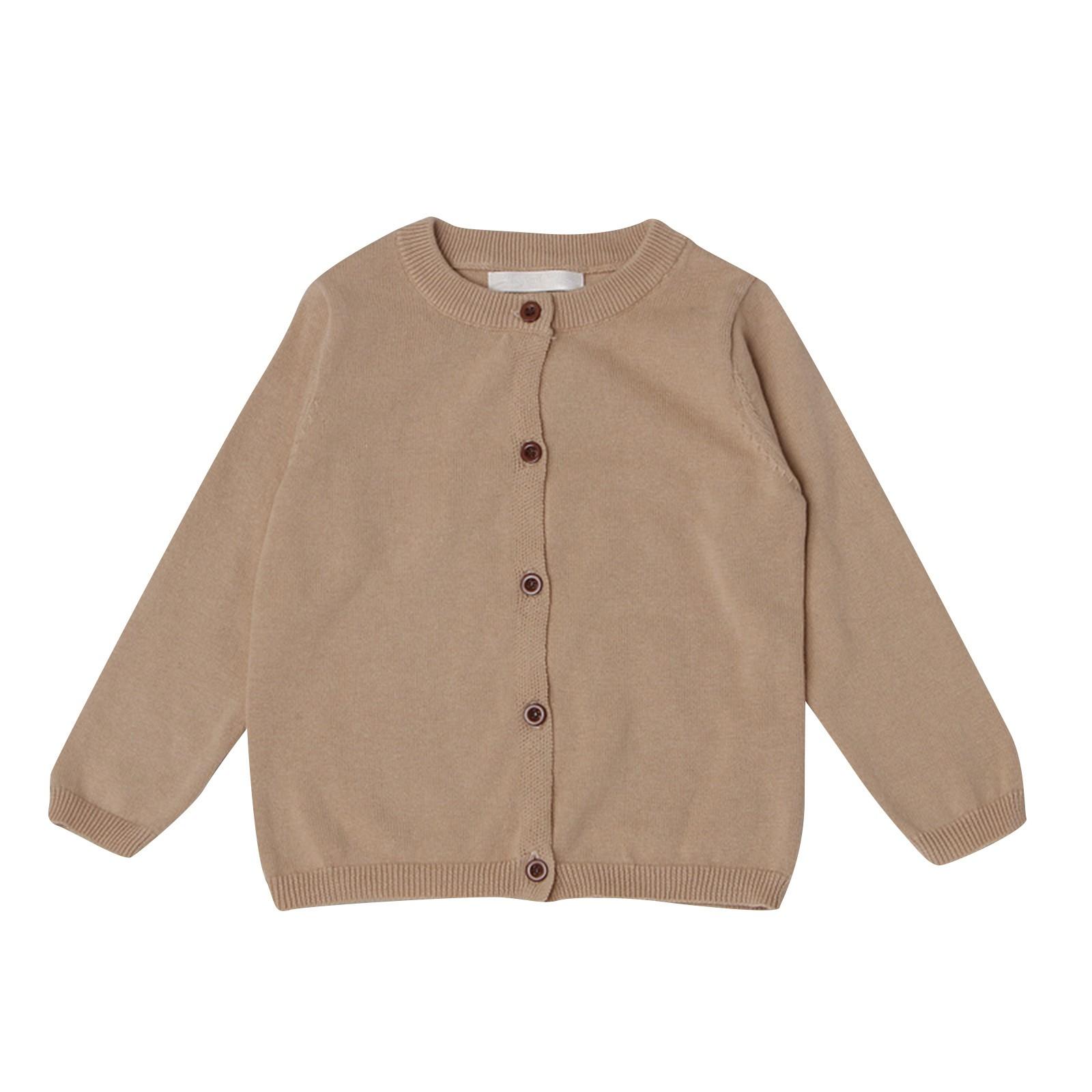 

Кардиган для мальчиков и девочек, плюшевый свитер с длинным рукавом, на пуговицах, однотонная верхняя одежда для детей 8 хаки