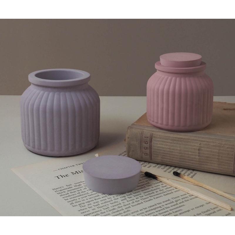 Matriță Siliconică DIY Rășină Epoxidică Matriță Borcan Silicon cu Capac Cutie Bijuterii Suport Lumânare Matriță Consumabile DIY Matrițe Suport Lumânare