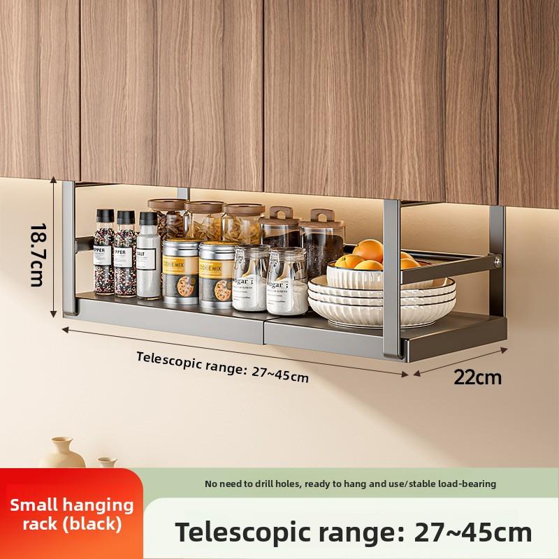 Multi-Purpose Under Cabinet Kitchen Hanging Rack - Storage Organizer for Paper Towels, Foil, Spices and Cooking Utensils