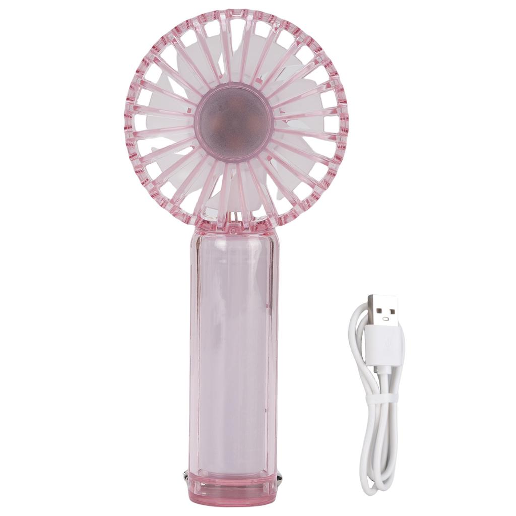 Mini Handheld Fan Transparent with Hook Quiet Small Pocket Fan 1200mAh Rechargeable Battery